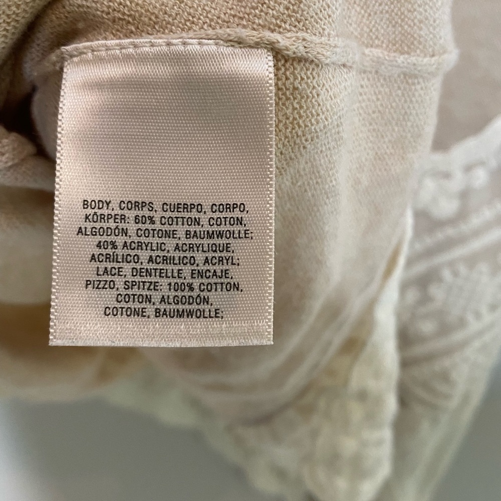 Anthropologie Angel of the North Sweater SzM Lace Hankerchief Hem Lagenlook Boho - Picture 11 of 12